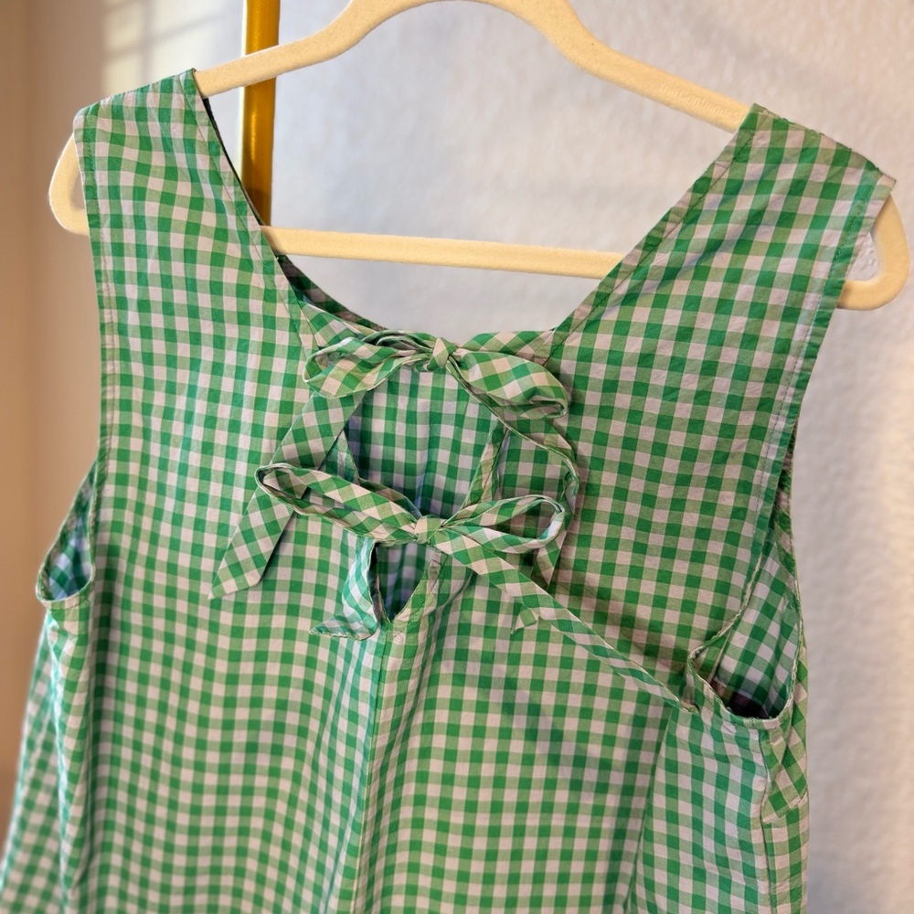 J Crew Green Gingham Sleeveless Top - Picture 3 of 3
